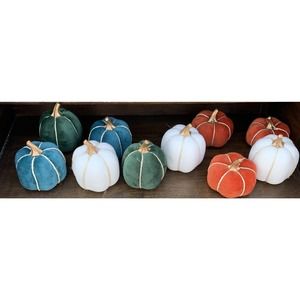 10 new 3" Velvet Pumpkins in sealed package of fall decor colors Target